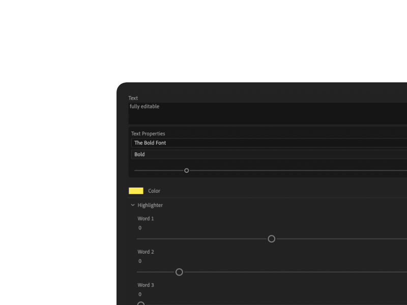 Fully editable styles